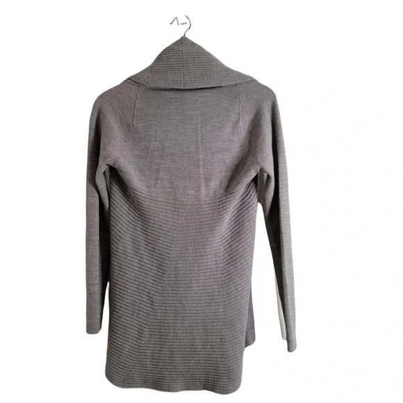 Adrienne vittadini studio size S cardigan longsleeve Gray open front women's - Picture 2 of 6